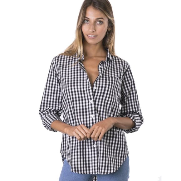 Camixa Tops - Women's Gingham Shirt Checkered Casual Long Sleeve Button Down Plaid